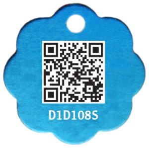RABIES QR SMART TAG #622 BLUE ALUMINUM ROSETTE