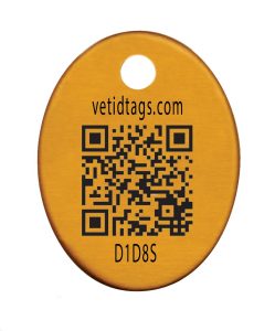 RABIES QR SMART TAG #635 ORANGE ALUMINUM OVAL